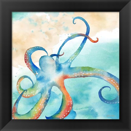 Framed Sea Splash Octopus Print