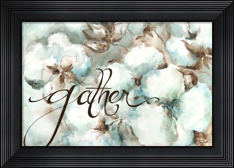 Framed Cotton Bolls Gather Print
