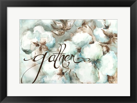 Framed Cotton Bolls Gather Print