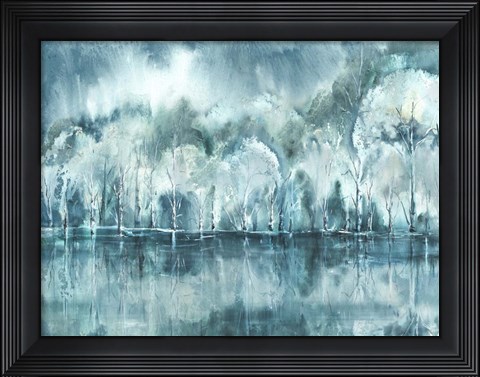 Framed Watercolor Aspen Shore Print