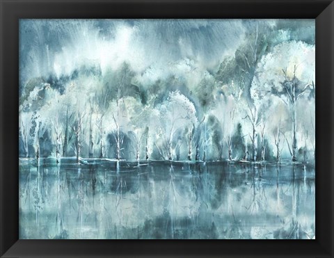 Framed Watercolor Aspen Shore Print