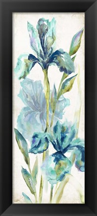 Framed Watercolor Iris Panel REV I Print