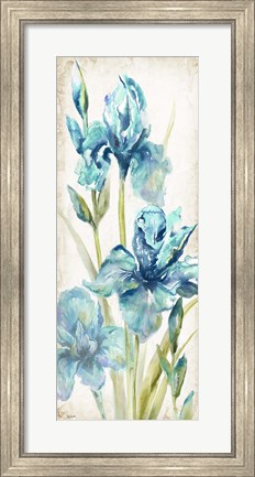 Framed Watercolor Iris Panel REV II Print