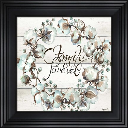 Framed Cotton Boll Family Wreath Print