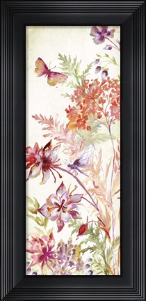 Framed Colorful Wildflowers and Butterflies Panel II Print