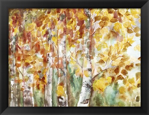 Framed Watercolor Fall Aspens Print