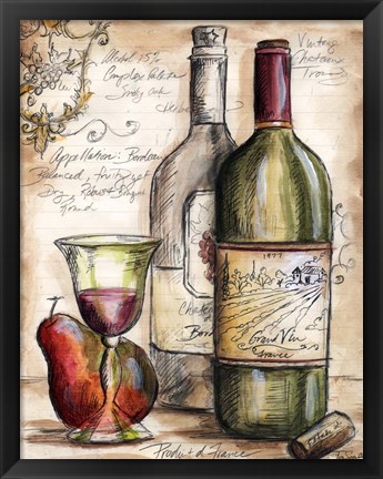 Framed Vintner&#39;s Journal Sketch I Print