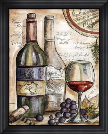 Framed Vintner&#39;s Journal Sketch II Print