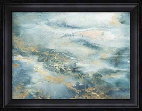 Framed Blue Watercolor Abstract Print