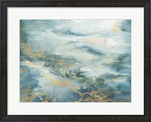 Framed Blue Watercolor Abstract Print