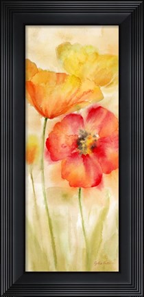 Framed Watercolor Poppy Meadow Spice Panel I Print