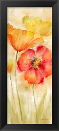 Framed Watercolor Poppy Meadow Spice Panel I Print