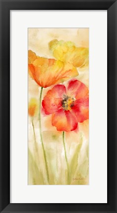 Framed Watercolor Poppy Meadow Spice Panel I Print