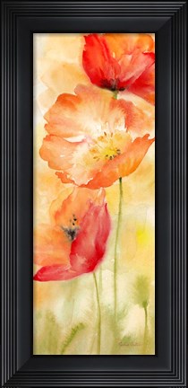 Framed Watercolor Poppy  Meadow Spice Panel II Print