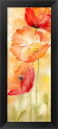 Framed Watercolor Poppy  Meadow Spice Panel II Print