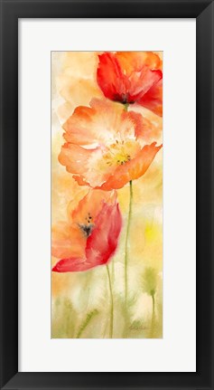 Framed Watercolor Poppy  Meadow Spice Panel II Print