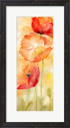 Framed Watercolor Poppy  Meadow Spice Panel II Print