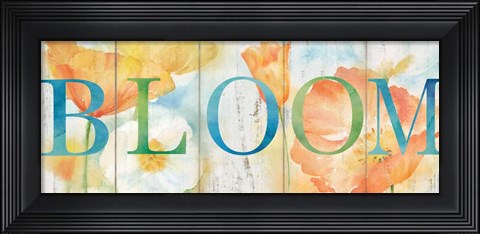 Framed Watercolor Poppy Meadow Bloom Sign Print