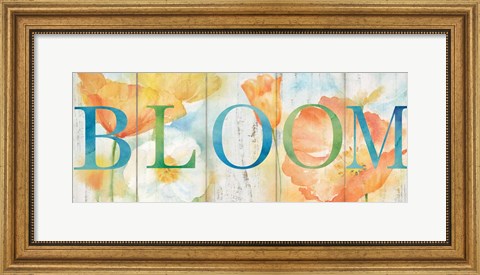Framed Watercolor Poppy Meadow Bloom Sign Print