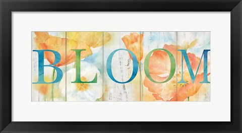 Framed Watercolor Poppy Meadow Bloom Sign Print