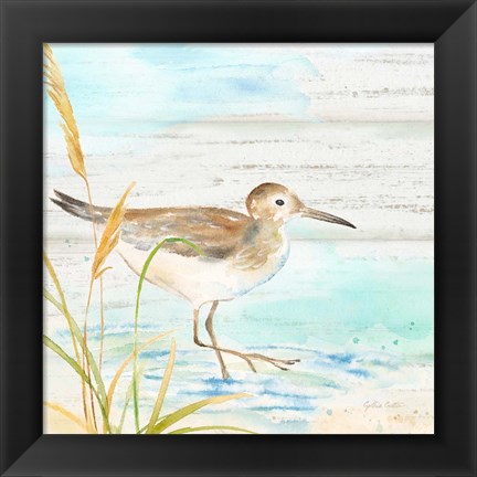 Framed Sandpiper Beach I Print