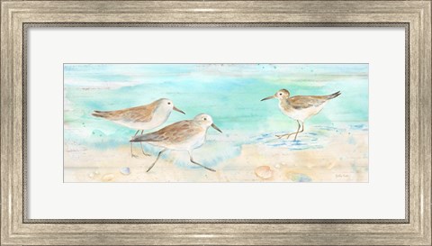 Framed Sandpiper Beach Panel Print