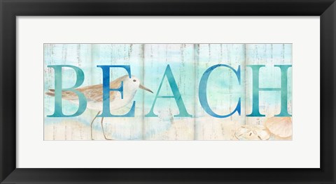 Framed Beach Sandpiper Sign Print