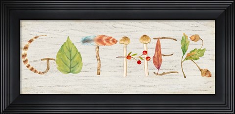 Framed Gather Wood Sign Print