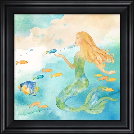 Framed Sea Splash Mermaid II Print