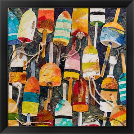 Framed Buoy Collage Square Print