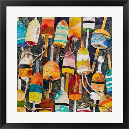 Framed Buoy Collage Square Print