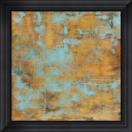 Framed Rustic Elegance Sky Blue Print
