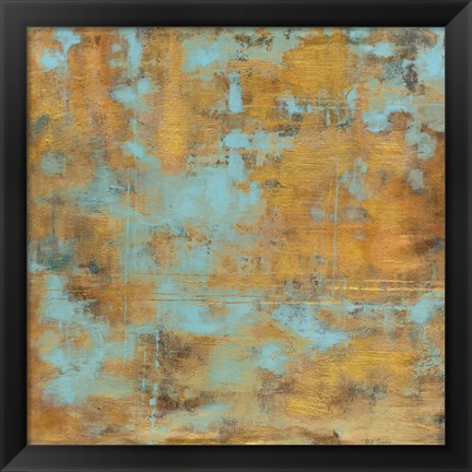 Framed Rustic Elegance Sky Blue Print
