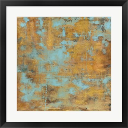 Framed Rustic Elegance Sky Blue Print