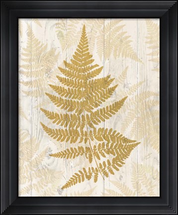 Framed Golden Fern I Print
