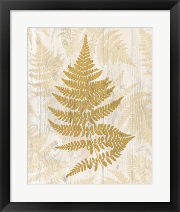 Framed Golden Fern I Print