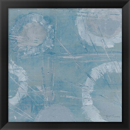 Framed Champagne Burst Blue/Gray Print