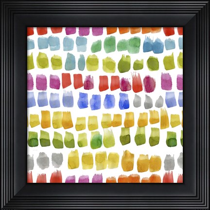 Framed Painters Palette Multi II (brush stroke) Print
