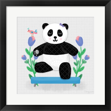 Framed Tumbling Pandas I Print