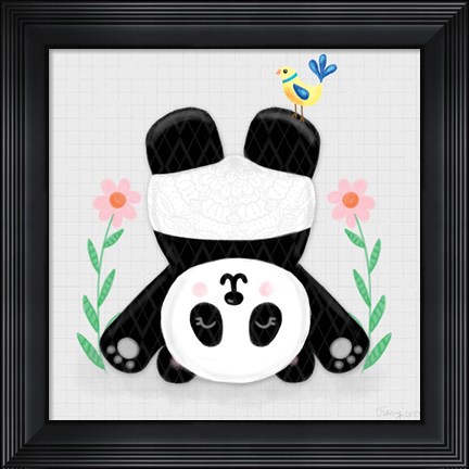 Framed Tumbling Pandas II Print