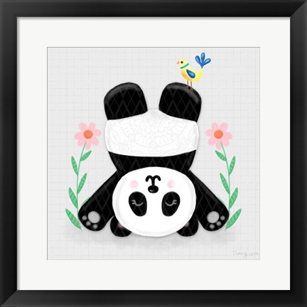 Framed Tumbling Pandas II Print