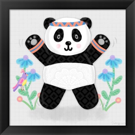 Framed Tumbling Pandas III Print