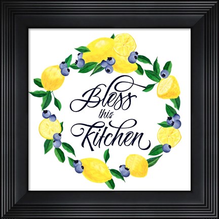 Framed Lemon Blueberry Kitchen Sign I Print