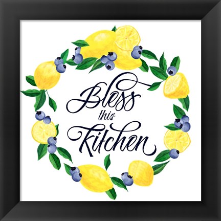 Framed Lemon Blueberry Kitchen Sign I Print