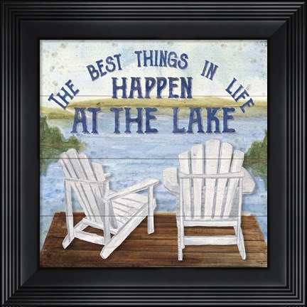 Framed Lake Living I (best things) Print