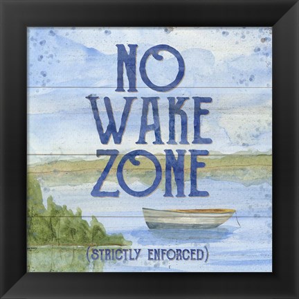 Framed Lake Living II (no wake zone) Print