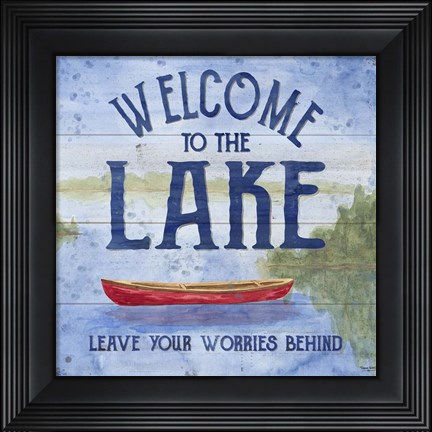 Framed Lake Living III (welcome lake) Print