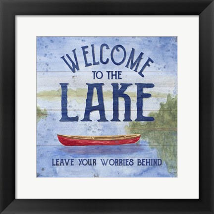 Framed Lake Living III (welcome lake) Print