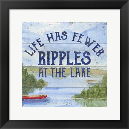 Framed Lake Living IV (ripples) Print