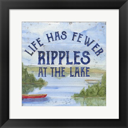 Framed Lake Living IV (ripples) Print